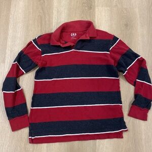 GAP Gray & Red Polo Long Sleeve Shirt XL Boy 12